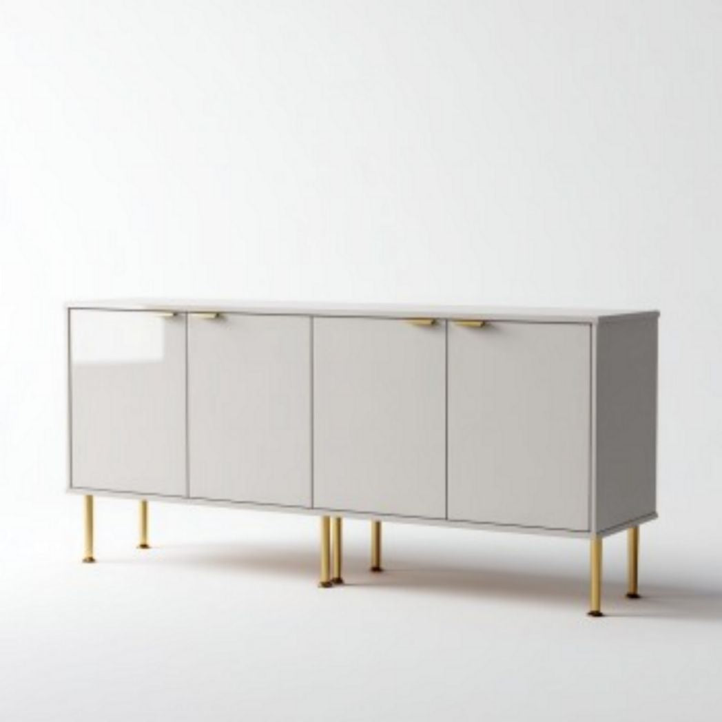 Dressoir van MDF voor de woonkamer met glazen deuren - 150 x 40 x 70