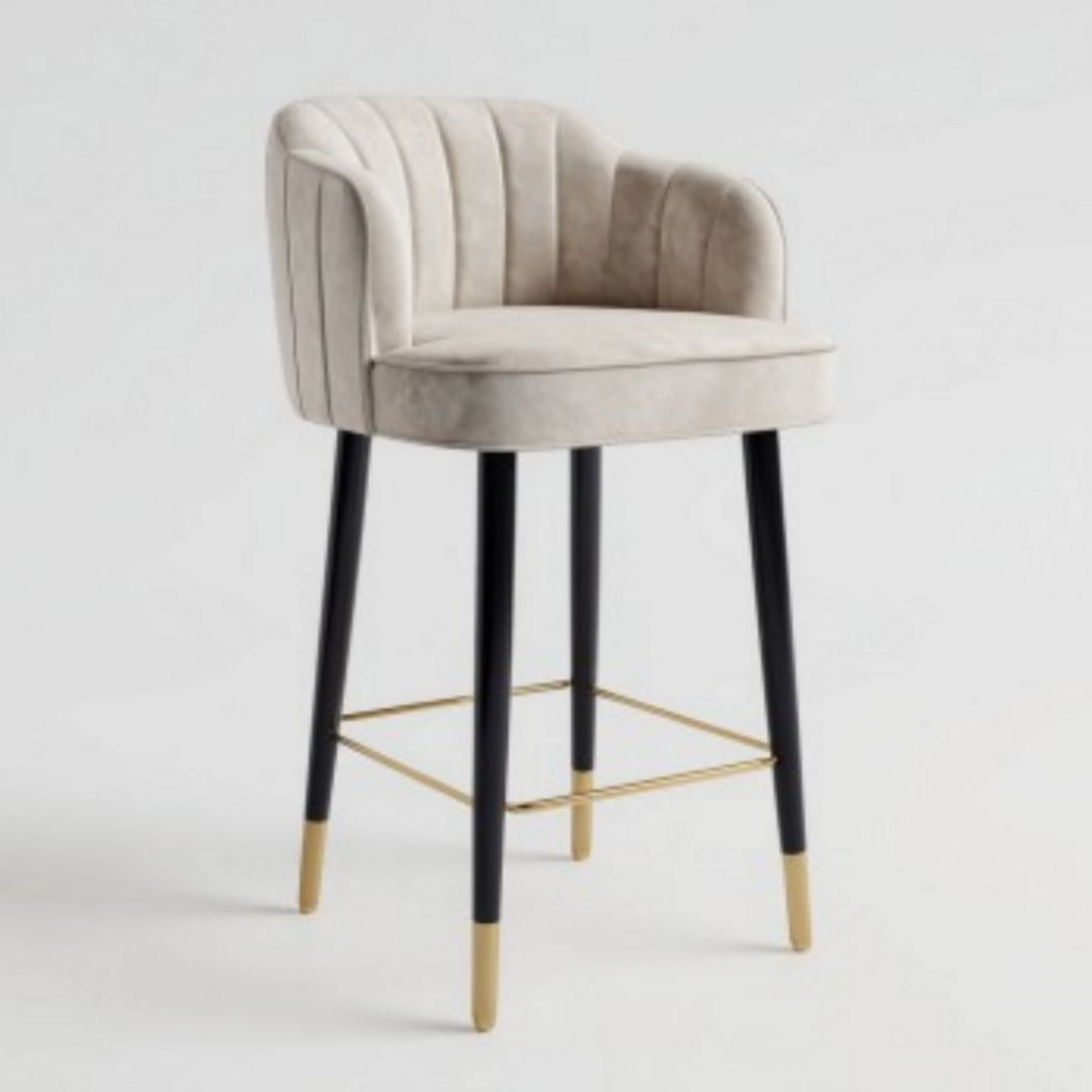 Barkruk van stof voor de eet- of woonkamer - 40 x 40 x 90